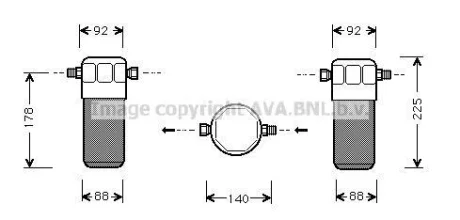 Осушувач кондиціонера Audi A4 B5, A6 C5/VW Passat B5 AVA для Volkswagen, Mercedes AVA COOLING AID154 фото товару