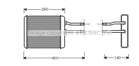 <strong>Теплообмінник, система опалення салону AVA COOLING AL6072 (фото 1)</strong>