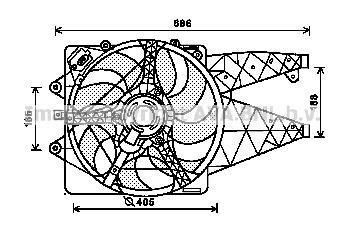 AVA ALFA ROMEO Вентилятор радіатора (з дифузором) MITO 08-, FIAT GRANDE PUNTO 05-, PUNTO 08- AVA COOLING AL7514 фото товара