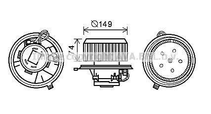 AVA ALFA ROMEO Вентилятор салону 147 1.6, 1.9, 2.0 01-, GT, 156 AVA COOLING AL8138 фото товару