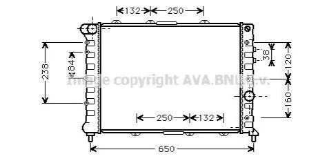 <strong>AVA ALFA ROMEO Радіатор охолодження двиг. (алюм.) 156 1.9, 2.4 JTD 97- AVA COOLING ALA2057 (фото 1)</strong>