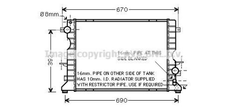 AVA LAND ROVER Радіатор охолодження двиг. Defender 2.2/2.5Td 98-16 AVA COOLING AU2184 фото товара