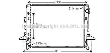 AVA LAND ROVER Радіатор охолодження двиг. Discovery III,IV, Range Rover Sport 2.7TD 04- AVA COOLING AU2197 фото товару