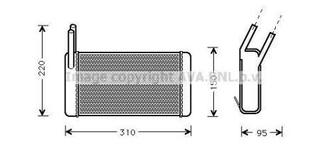 AVA LAND ROVER Радіатор опалення DISCOVERY I 2.0 89-, 2.5, 3.5, 4.0, RANGE ROVER AVA COOLING AU6131 фото товара