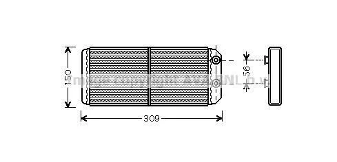 <strong>AVA LAND ROVER Радіатор опалення DISCOVERY 2.0, 3.5, 4.0 AVA COOLING AU6180 (фото 1)</strong>