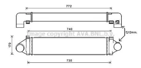 Охолоджувач наддувального повітря для AVA COOLING AUA4219 фото товару