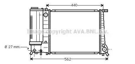 AVA BMW Радіатор сист. охолодження двиг. 3 E30 1.6/1.8 87-94 для BMW AVA COOLING BW2081 фото товару