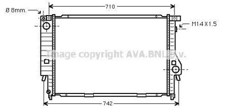 Радіатор, Система охолодження двигуна AVA COOLING BW2164 фото товара