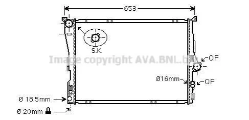 <strong>AVA BMW Радіатор охолодження двиг. X3 E83 2.5/3.0 03-10 AVA COOLING BW2343 (фото 1)</strong>