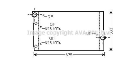 AVA BMW Радіатор охолодження двиг. 5 F10, 6 F13, 7 F01 2.0/3.0d 10- AVA COOLING BW2410 фото товара