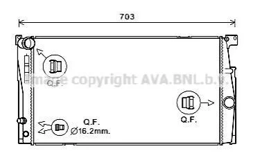 Радиатор охлаждения двигателя BMW 5 F10 (10-17) 1.6i, 2.0i для BMW AVA COOLING BW2549 фото товара