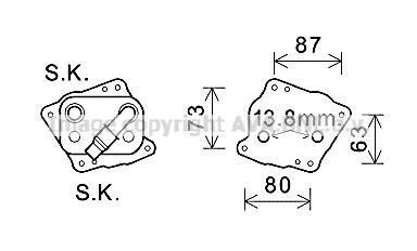 AVA BMW Оливний радіатор (без корпуса) 1 (E81), 1 (E87), 1 (E88), 3 (E90), 5 (E60), X3 (E83) AVA COOLING BW3412 фото товару