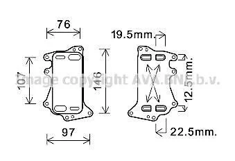 AVA BMW Оливний радіатор (без корпуса) 1 F20, 2, 3 F30, 4, 5 F10, X1 E84, X3 F25, X5 F15 2.0d для AVA COOLING BW3553 фото товару
