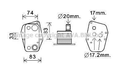 <strong>Радіатор масляний BMW 3 E46, E90 (98-), 5 E39, E60 (96-), X3 E83 (04-) 2.0D AVA AVA COOLING BW3555 (фото 1)</strong>