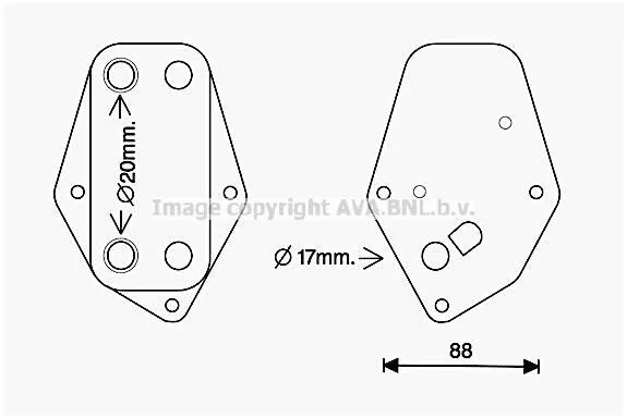 <strong>AVA BMW Оливний радіатор 3 E46 2.0d 98- AVA COOLING BW3557 (фото 1)</strong>