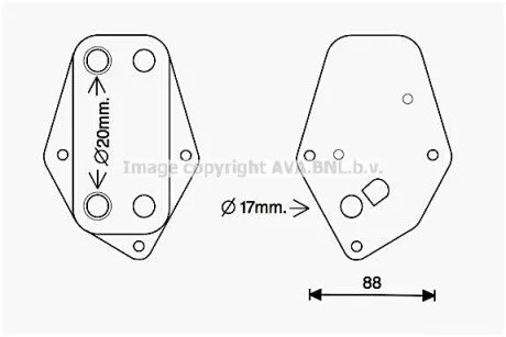 AVA BMW Оливний радіатор 3 E46 2.0d 98- для BMW AVA COOLING BW3557 фото товару