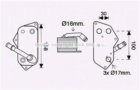 Охолоджувач оливи для BMW AVA COOLING BW3558 фото товару