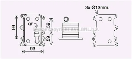 Охолоджувач оливи для BMW AVA COOLING BW3560 фото товару