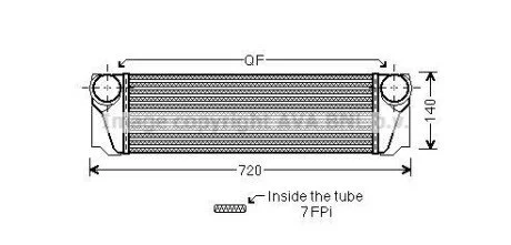 AVA BMW Інтеркулер 5 (F10) 10-, 5 Gran Turismo (F07) 09-, 5 Touring (F11) 10-, 7 (F01, F02, F03, F04) 08- для AVA COOLING BW4376 фото товару