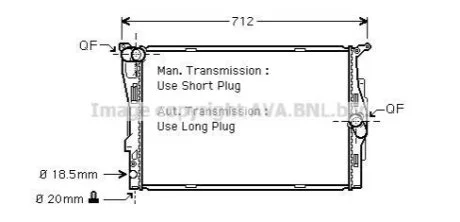 Радіатор, Система охолодження двигуна для BMW AVA COOLING BWA2292 фото товару