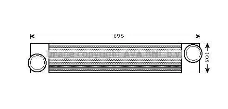 AVA BMW Інтеркулер 5 E60 520d, 530d 05- для AVA COOLING BWA4346 фото товару