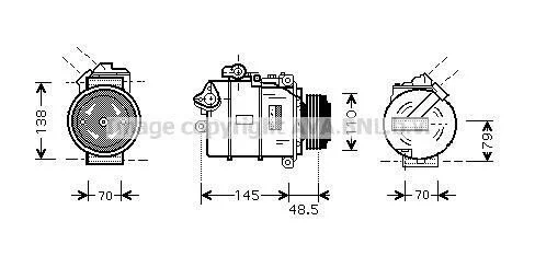 <strong>Компресор кондиціонера BMW (вир-во AVA) AVA COOLING BWAK309 (фото 1)</strong>