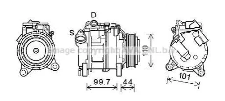 Компресор для BMW AVA COOLING BWAK493 фото товару