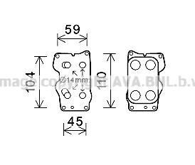 AVA CITROEN Масляний радіатор C4 Grand Picasso, C5 III, DS4/5, Jumpy, Fiat Scudo, Ford Galaxy, Focus III, Kuga, Peugeot 2.0HDI/TDCI AVA COOLING CN3307 фото товара