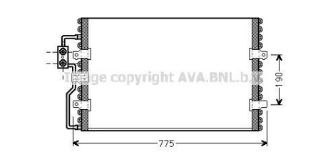 AVA CITROEN Радіатор кондиціонера (конденсатор) без осушувача Evasion, Jumpy, Fiat Scudo, Peugeot 806, Expert AVA COOLING CN5093 фото товару