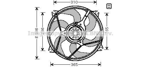 <strong>AVA CITROEN Вентилятор радіатора Berlingo, Jumpy, Peugeot 807, Partner 1.4/2.0HDI 99- AVA COOLING CN7530 (фото 1)</strong>