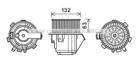 Вентилятор обігрівача салону Peugeot 407 (04-), Citroen C5 (08-) AVA для Citroen, Peugeot AVA COOLING CN8298 фото товару