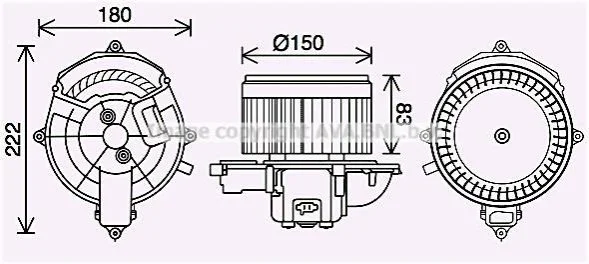 <strong>Вентилятор обігрівача салону PSA Berlingo Partner II AC+ AVA AVA COOLING CN8310 (фото 1)</strong>
