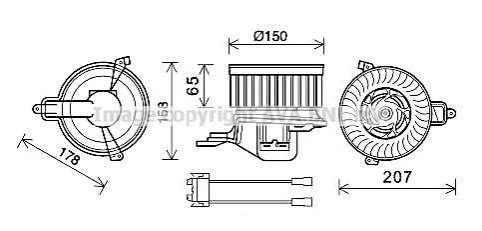 <strong>Вентилятор отопителя салона PSA Berlingo Partner 1.6HDI 1,9D 2,0D I AC- AVA AVA COOLING CN8511 (фото 1)</strong>