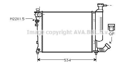 AVA CITROEN Радіатор охолодження двиг. Xsara, ZX 1.4/1.6 AVA COOLING CNA2059 (фото 1)