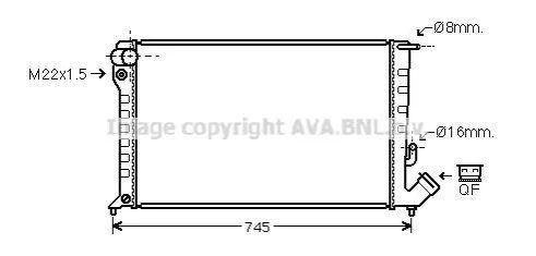 <strong>AVA CITROEN Радіатор охолодження Evasion, Jumpy, Fiat Scudo, Peugeot 806, Expert 1.9TD/2.0HDI AVA COOLING CNA2151 (фото 1)</strong>