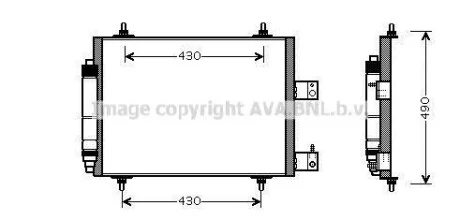 Радіатор кондиціонера для Peugeot, Citroen, Lancia, Fiat AVA COOLING CNA5213D фото товару
