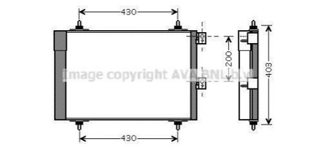 Радіатор кондиціонера CITROEN BERLINGO/ PEUGEOT PARTNER AVA COOLING CNA5241D (фото 1)