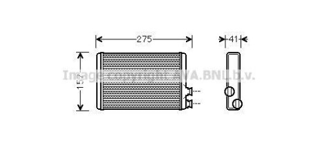 AVA CITROEN Радіатор опалення Berlingo, C4 Picasso, C5 III,Peugeot 407,Partner 08- AVA COOLING CNA6305 фото товара