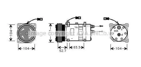 Компресор для Fiat, Peugeot, Citroen AVA COOLING CNAK222 фото товару
