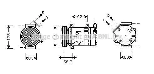 <strong>AVA CITROEN Компресор кондиціонера BERLINGO 96-, FIAT, PEUGEOT, RENAULT AVA COOLING CNAK237 (фото 1)</strong>