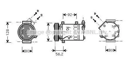 AVA CITROEN Компресор кондиціонера BERLINGO 96-, FIAT, PEUGEOT, RENAULT для AVA COOLING CNAK237 фото товару