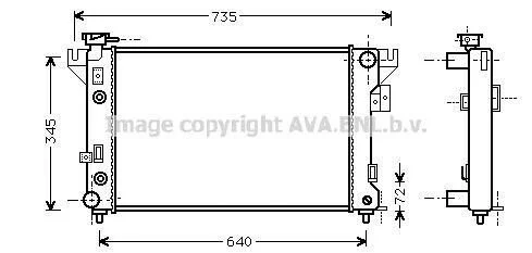 <strong>AVA CHRYSLER Радіатор системи охолодження двигуна LE BARON 86-96 AVA COOLING CR2032 (фото 1)</strong>