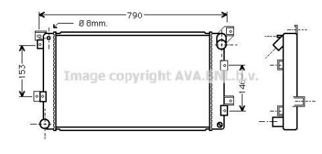 Купить AVA CHRYSLER Радіатор охолодження Grand Voyager 2.5TD 95-, Dodge AVA COOLING CR2033 по низкой цене в Украине (фото 1)