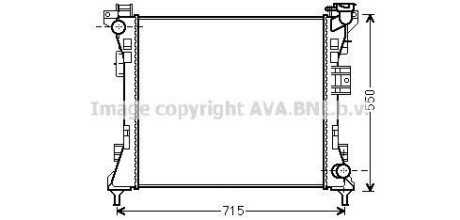 AVA CHRYSLER Радіатор системи охолодження двигуна GRAND VOYAGER V 3.3, 3.6, 3.8 07-, DODGE, LANCIA, VW AVA COOLING CR2104 фото товару