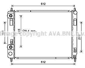 AVA CHEVROLET Радіатор системи охолодження двигуна HHR 2.2, 2.4 05- AVA COOLING CT2053 фото товару