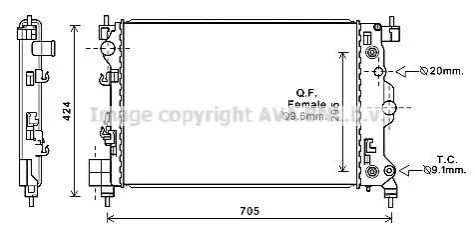<strong>AVA CHEVROLET Радіатор охолодження двиг. (з осушувачем) AVEO 1.6 11- AVA COOLING CTA2044 (фото 1)</strong>