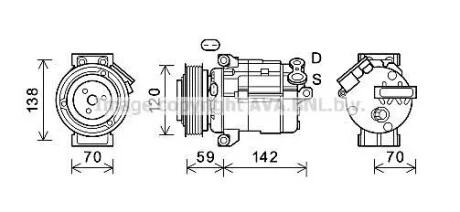 Компресор кондиціонера CHEVROLET CAPTIVA (2007) (вир-во AVA) для Jeep, Dodge, Chevrolet, Opel AVA COOLING CTK063 фото товару