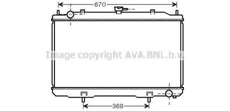 AVA NISSAN Радіатор охолодження Maxima QX IV 2.0/3.0 00- AVA COOLING DN2324 фото товару