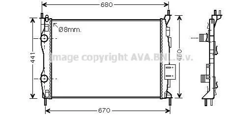 <strong>AVA NISSAN Радіатор охолодження Qashqai 1.6/2.0 1.6/2.0 09- AVA COOLING DN2413 (фото 1)</strong>