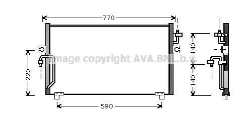 <strong>AVA NISSAN Радіатор кондиціонера (конденсатор) без осушувача Primera P11 96- AVA COOLING DN5182 (фото 1)</strong>